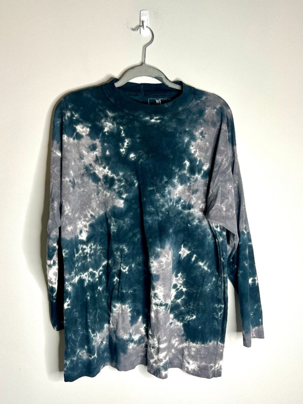 Free People Be Free Long Sleeve Crew Neck Oversized Tie Dye T-Shirt Size Small